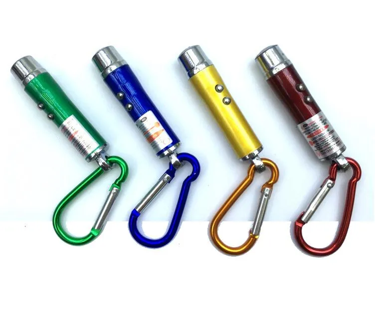 多機能ミニ3 In1 LEDレーザーライトポインターキーチェーンキーリングカラビナフック懐中電灯Mini Torch Flashlight Money Detector Light