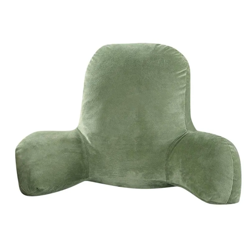 accessoires de décoration de la maison en peluche grand dossier lecture repos oreiller soutien lombaire coussin de chaise avec bras décoration de la chambre taie d'oreiller