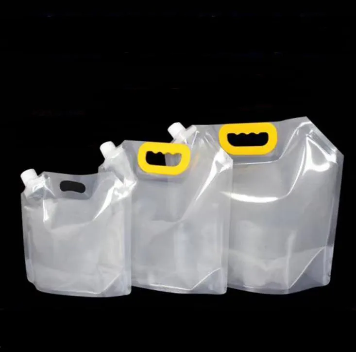 1.5 / 2.5 / 5L Stand-up bebida Embalagens plásticas Bag bico Bolsa para Juice cerveja bebida líquida Leite Café DIY Embalagem Bag SN4395