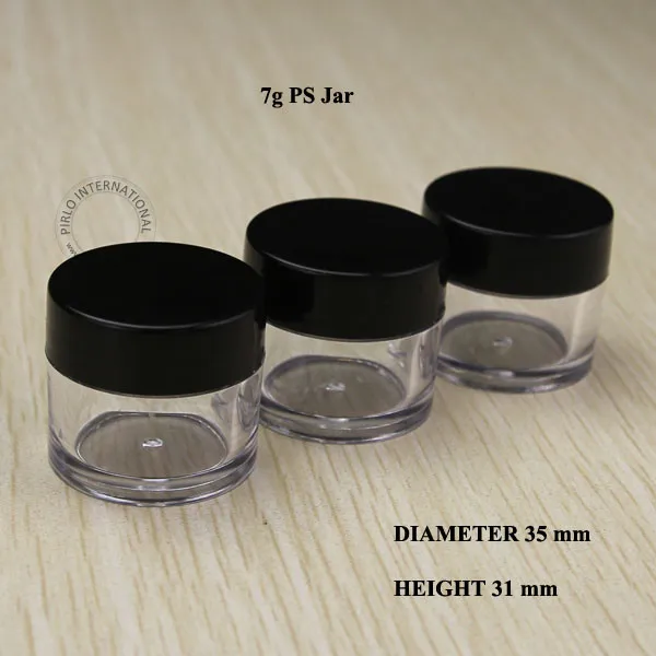 100pcs 7g Empty Cosmetic Jars Packaging Small Plastic Jar With Lid Sample Containers Pot Box For Nail Polish Powder Glitter Art