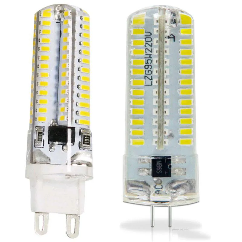 3W SMD 3014 LED G4 G9 전구 빛 64LED 크리스탈 램프 실리콘 캔들 옥수수 흡착 샹들리에 스포트 라이트 220V 110V 옥수수 전구 빛