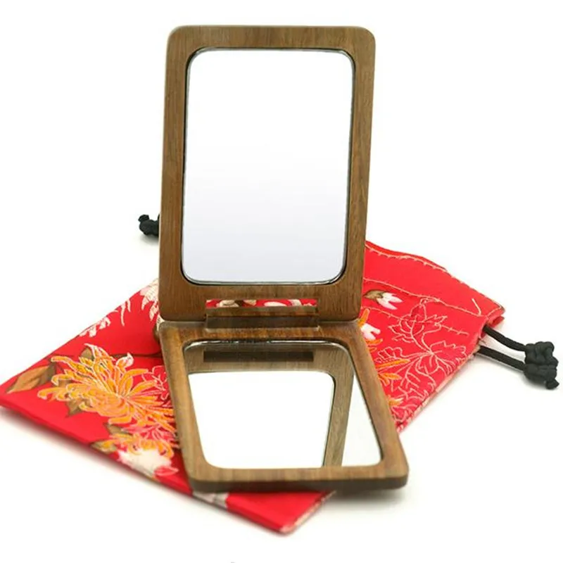 Klappspiegel Doppelseitig – 6x6cm, Tragbar, Für Make-up Unterwegs (rose Gold)