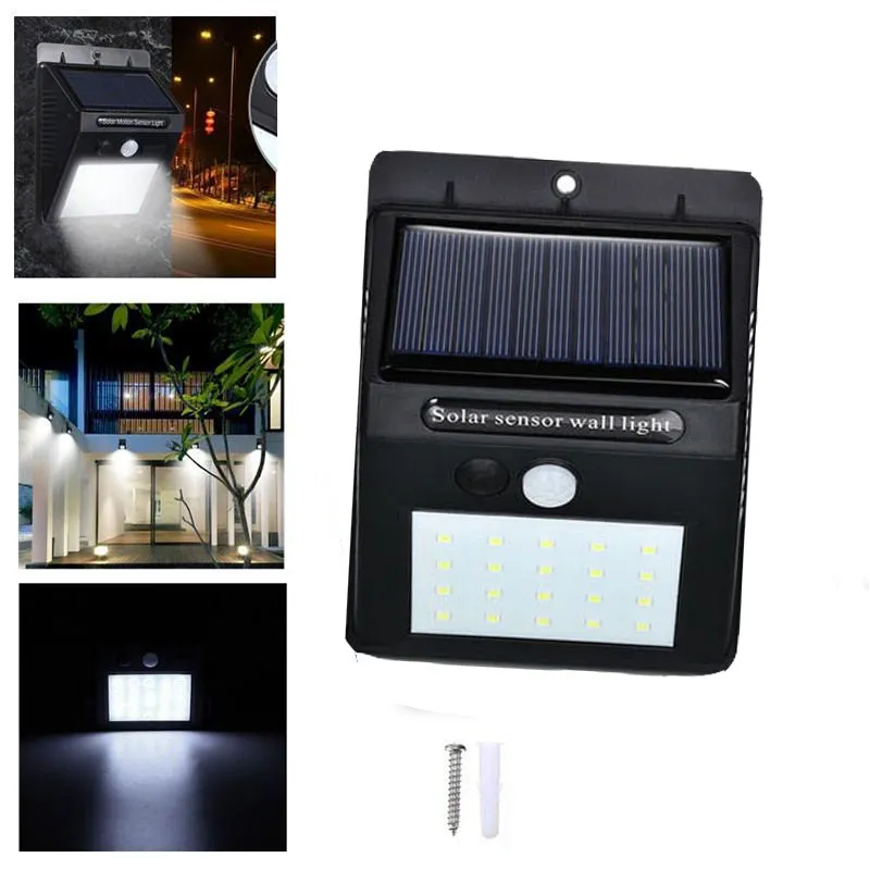 Lâmpada solar Sensor de movimento da parede de parede 20LED 30LED Luzes de segurança ao ar livre sem fio para pátio de jardim Garagem Deck Garage Cere