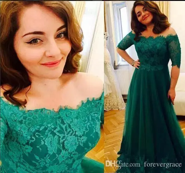 2019 Elegante Esmeralda Verde Mãe da Noiva Vestidos Formal Mindmother Mulheres Vestido De Noite Casamento Convidados Clientes Vestido Plus Size Custom Feito