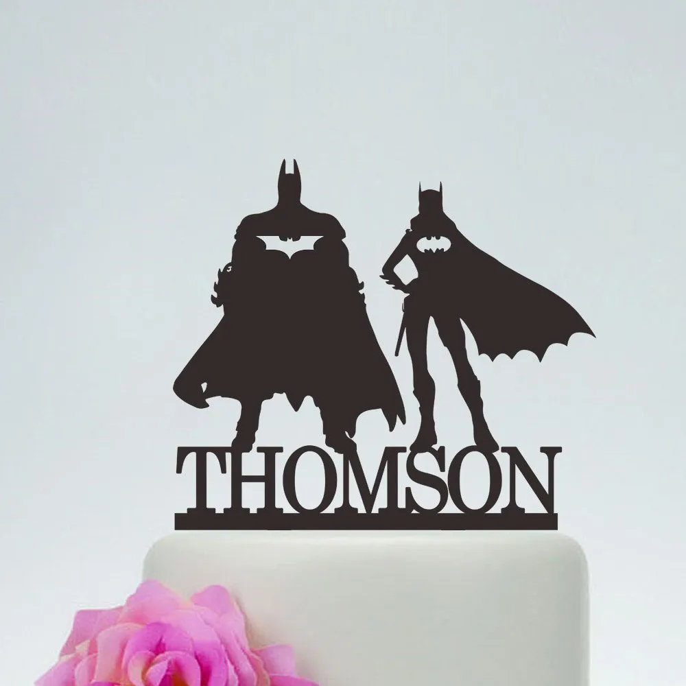 Batman Y Batgirl Personalizado Del Pastel De Bodas, Novia De Encargo Y El  Novio Silueta De La Torta, Superhéroe De La Torta De 15,55 € | DHgate