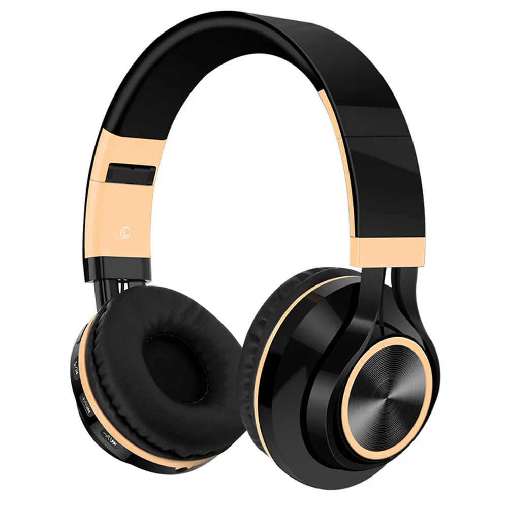 Men Gift Gold Wireless Headphones Bluetooth Earphone Stereo