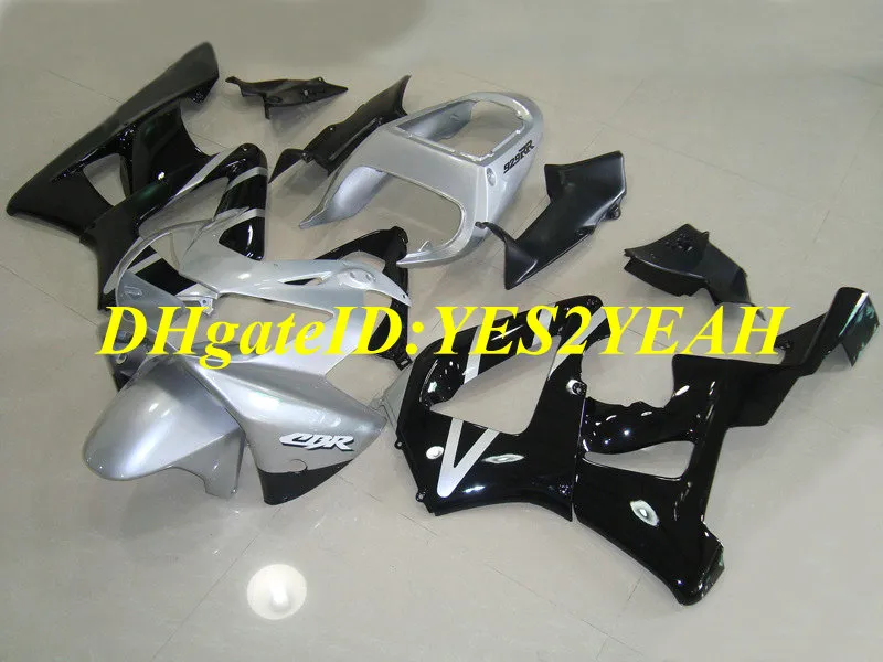 Özel Enjeksiyon kalıp Fairing kiti Honda CBR900RR 929 00 01 CBR 900RR CBR900 2000 2001 ABS Gümüş siyah kaportalar set + Hediyeler HZ24