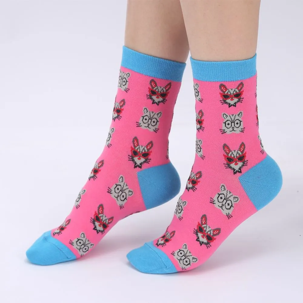 YEADU 85% cotone calze da donna Harajuku colorato fumetto carino divertente kawaii cane gatto maiale volpe spazio calzini femmina regalo di natale