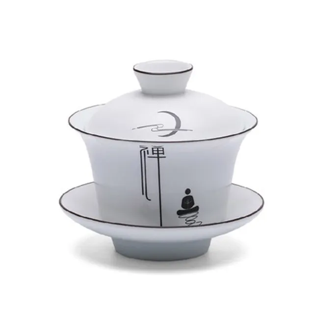 Keramische Zen Thee Terrine Taoïsme Heel Ceremonie Theewaar Porselein Gaiwan Glazuur Oven 150 ml Kung Fu Thee Kom Theekop set