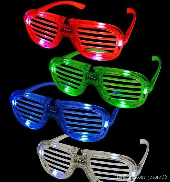 Новые жалюзи Светодиодные Горящие очки Концертное приветствие Хэллоуин реквизит танцульки Флуоресценция светящиеся очки светодиодные игрушки рождественские DHL подарки