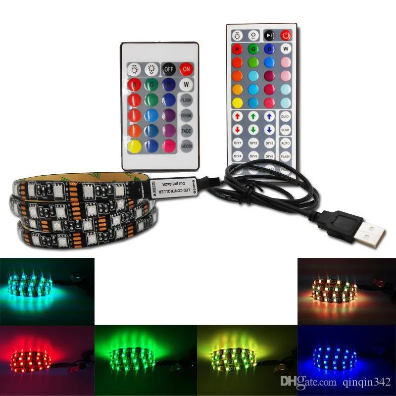 Gnhok 5050 RGB LED Strip Waterproof DC 5V USB LED Light Strips Flexible ...