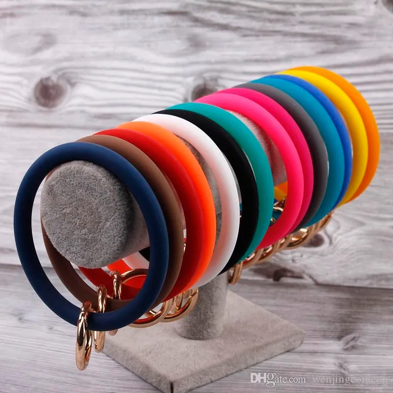 Custom Circle Silicone O Keychain For Women Wholesale Key Ring With Big  Wristlet The Strap From Wenjingcomeon, $0.64