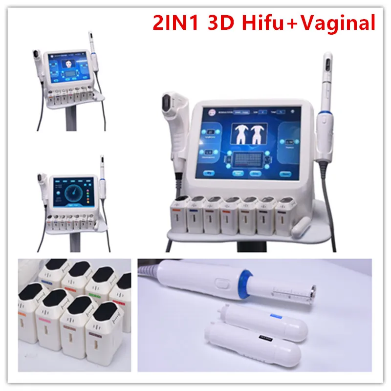 Nueva llegada Hifu Vaginal 2IN1 Hifu Estiramiento vaginal Rejuvenecimiento de la piel Eliminación de arrugas 3D Hifu Máquina vaginal