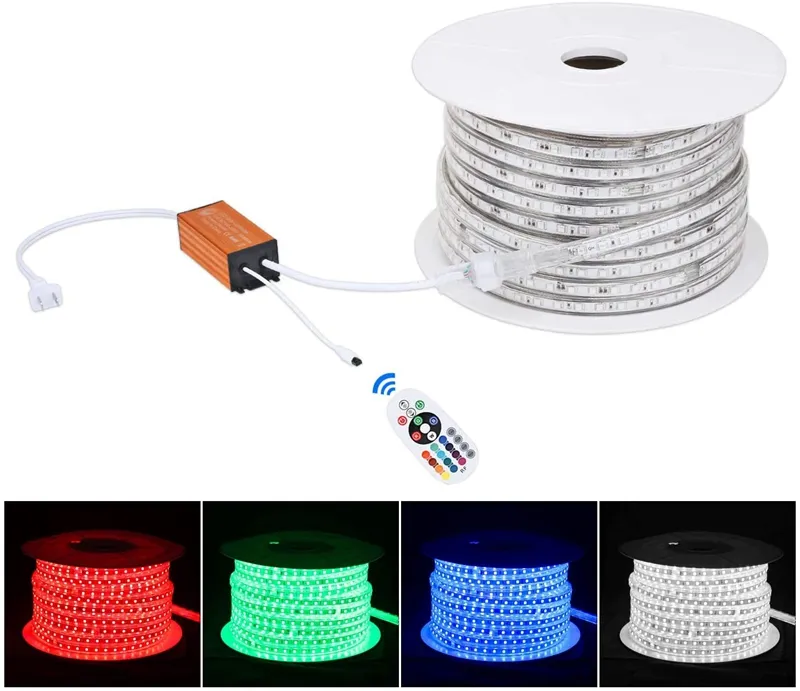 25M 50M 110V 220V Led Strips smd 5050 LED rope light IP67 Flex LED Strip lights Outdoor Lighting For Bar Pub Christmas Party