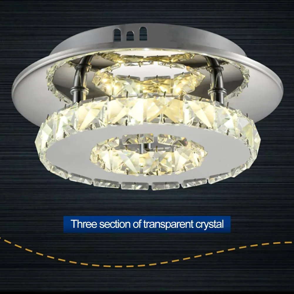 Okrągły Crystal Light Nowoczesny Minimalistyczny LED Pokój Dowolny Sypialnia Lampa Goder Lampy sufitowe