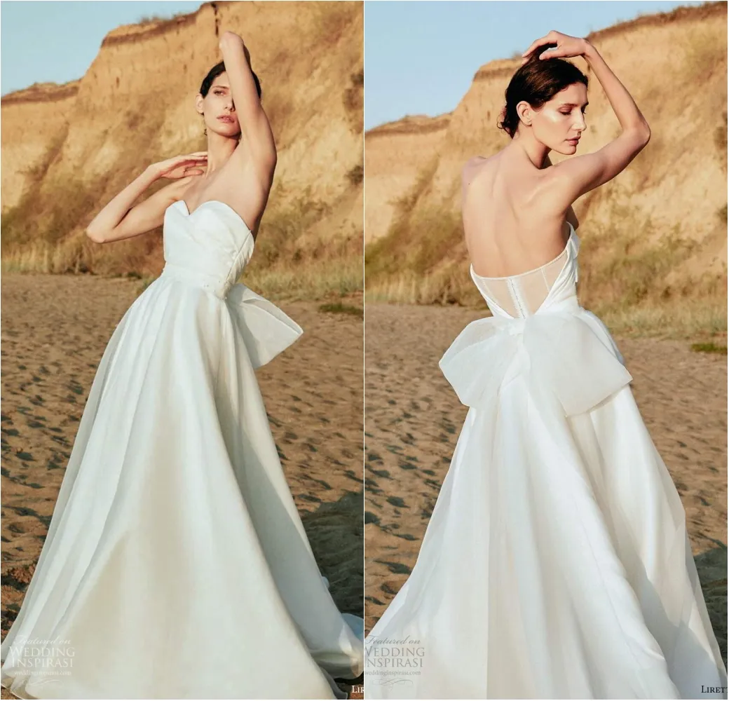 Abiti Da Sposa Bohémien Beach: Abito Da Sposa A Line Senza Maniche