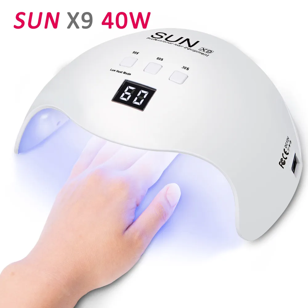 SUN x9 40W Nail Dryer UV LED Lampada per unghie 30S 60S 99S Set con dispositivo di rilevamento automatico in grado di polimerizzare la colla LED estesa