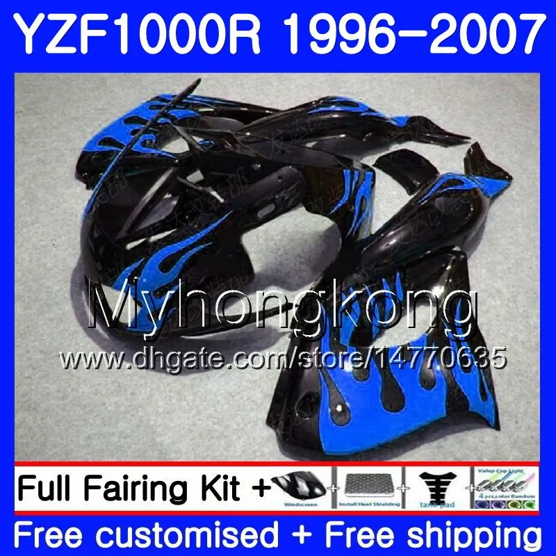 Kropp för Yamaha Blue Flames Hot YZF1000R Thunderace 02 03 04 05 06 07 238HM.39 YZF 1000R YZF-1000R 2002 2003 2004 2005 2006 2007 FAIRING KIT