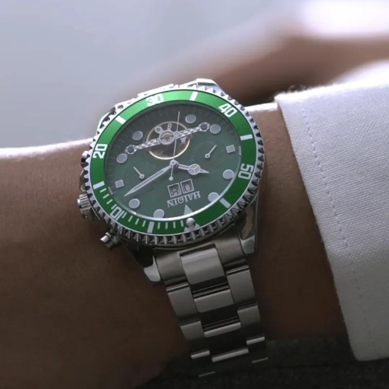 HAIQIN Meccanico mens/mens orologi top brand di lusso orologio da uomo sportivo orologio da polso mens Reloj hombres 2020 tourbillon sottomarino