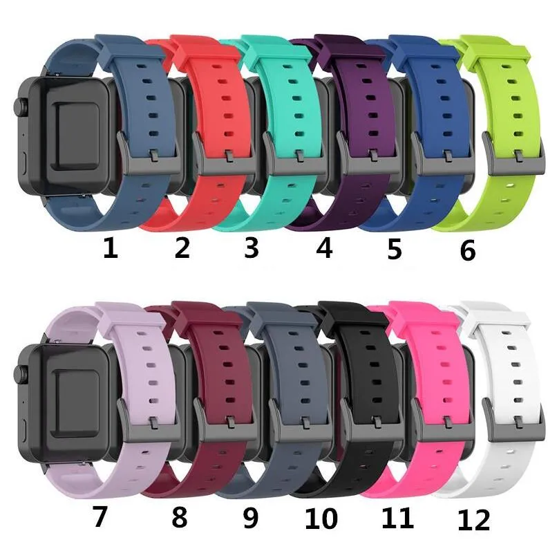 Nouveau Bracelet de montre de Sport en Silicone souple 18mm pour Xiaomi Mi montre étanche hommes femmes remplacer Bracelet de Bracelet pour montre intelligente
