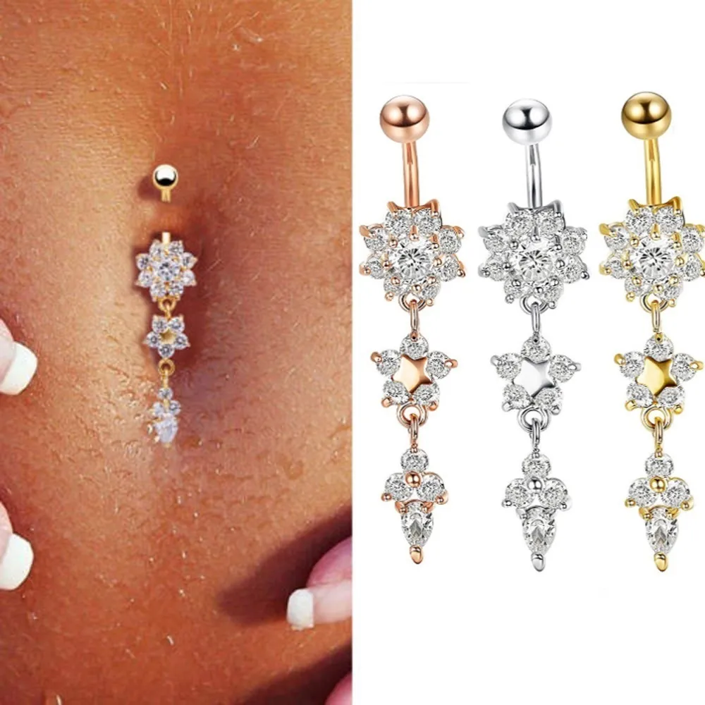 Rose gold sales belly button bars