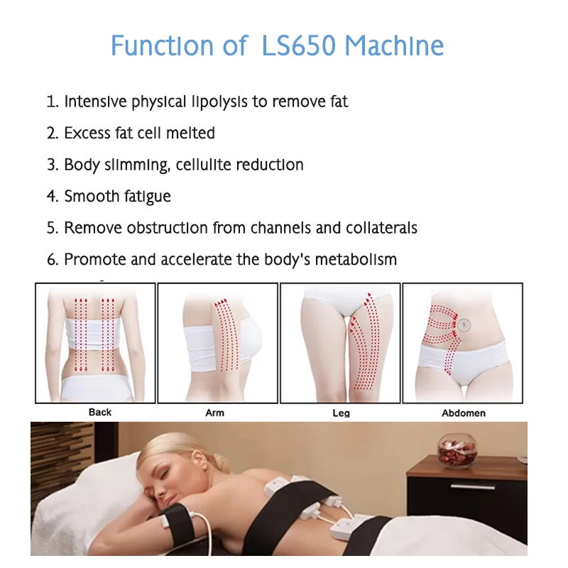 Hot selling 160MW 650nm diode laser lipo laser system fat burning cellulite removal spa salon home machine