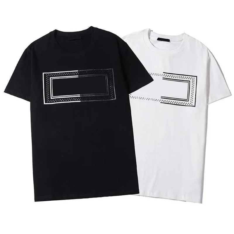 Lujo negro blanco para hombre diseñador camiseta letra impresa cuello redondo manga corta camiseta moda hombres mujeres camisetas de alta calidad