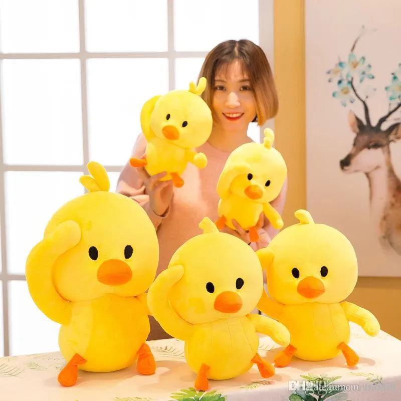 Nova venda quente pequeno pato amarelo brinquedos de pelúcia travesseiro de Animais De Pelúcia Bonecos de Animais presente da criança por atacado