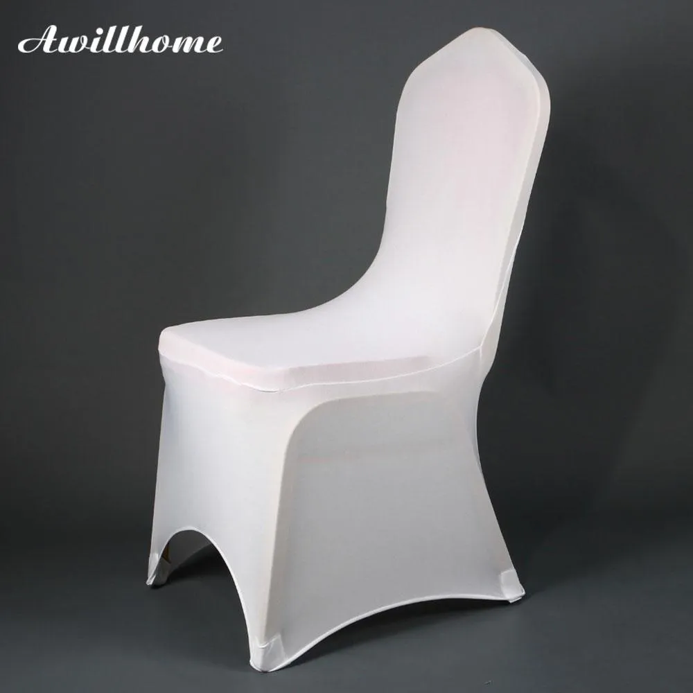 AWILLHOME 100 STKS Goede kwaliteit White Spandex Stretch Chair Covers voor Event Party Wedding Chair Cover