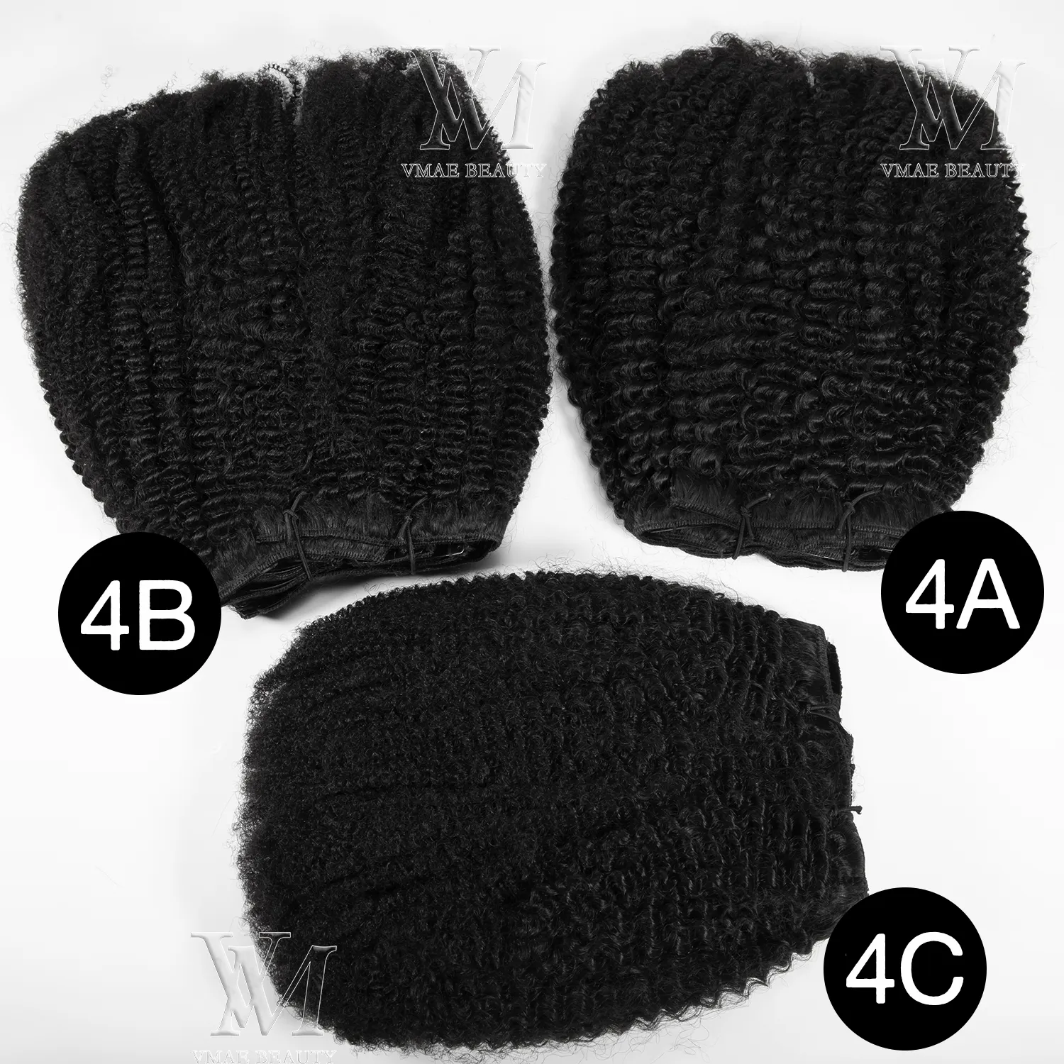 Hot Selling 160g Natural color Hair Clip In Peruvian Virgin Human Hair 4A 4B 4C Afro Kinky Curly Extensions