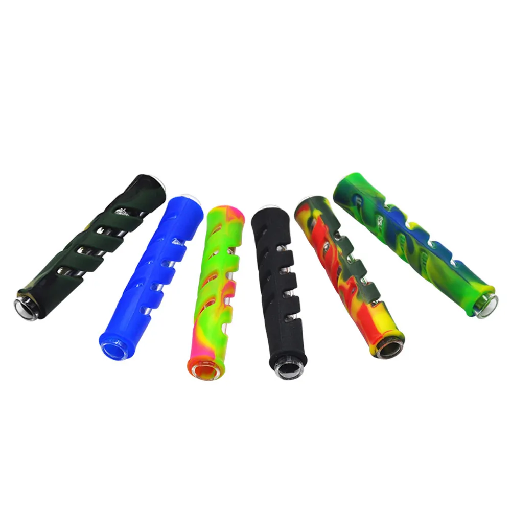 Silicone Herb Pipe & Glass One Hitter 90mm FDA... From Radiantglass, $0.85 