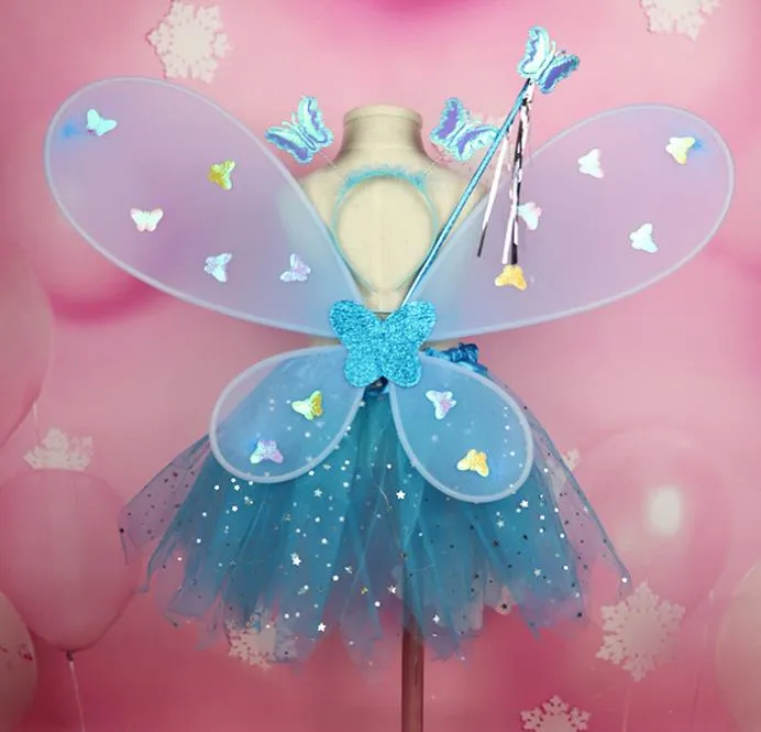 thumbnail image 2 of Girls Fairy Costume Set With LED Butterfly Wings - Tutu, Wand & Headband For Ages 3-8 2 of 12