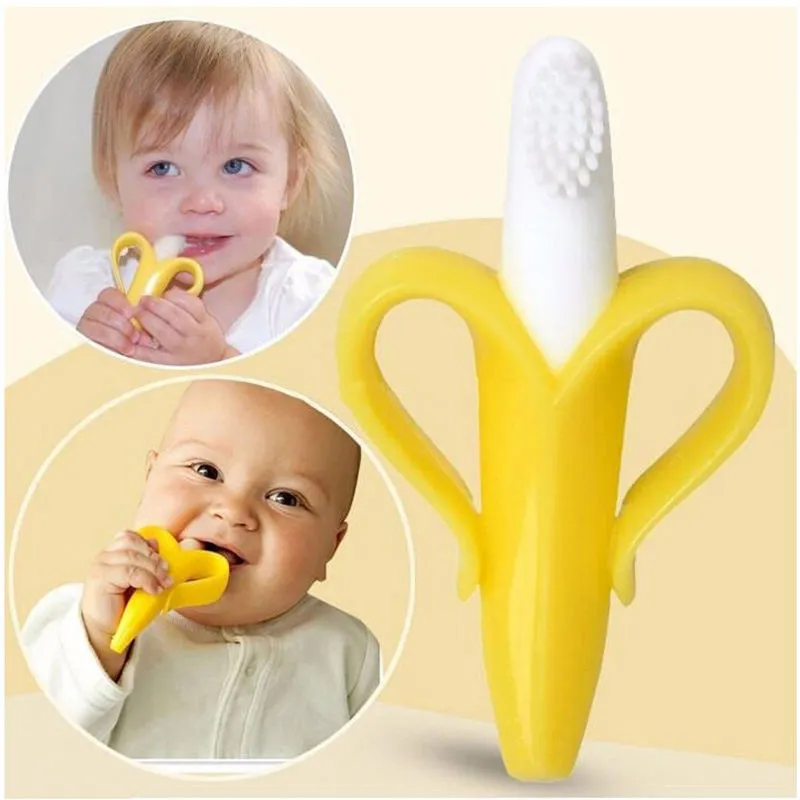 Newborn Silicone Escova De Dentes Do Bebê Teether Anel De Dentição Crianças Mordedor Crianças Mastigar Ambientalmente Seguro de Alta Qualidade C18112601