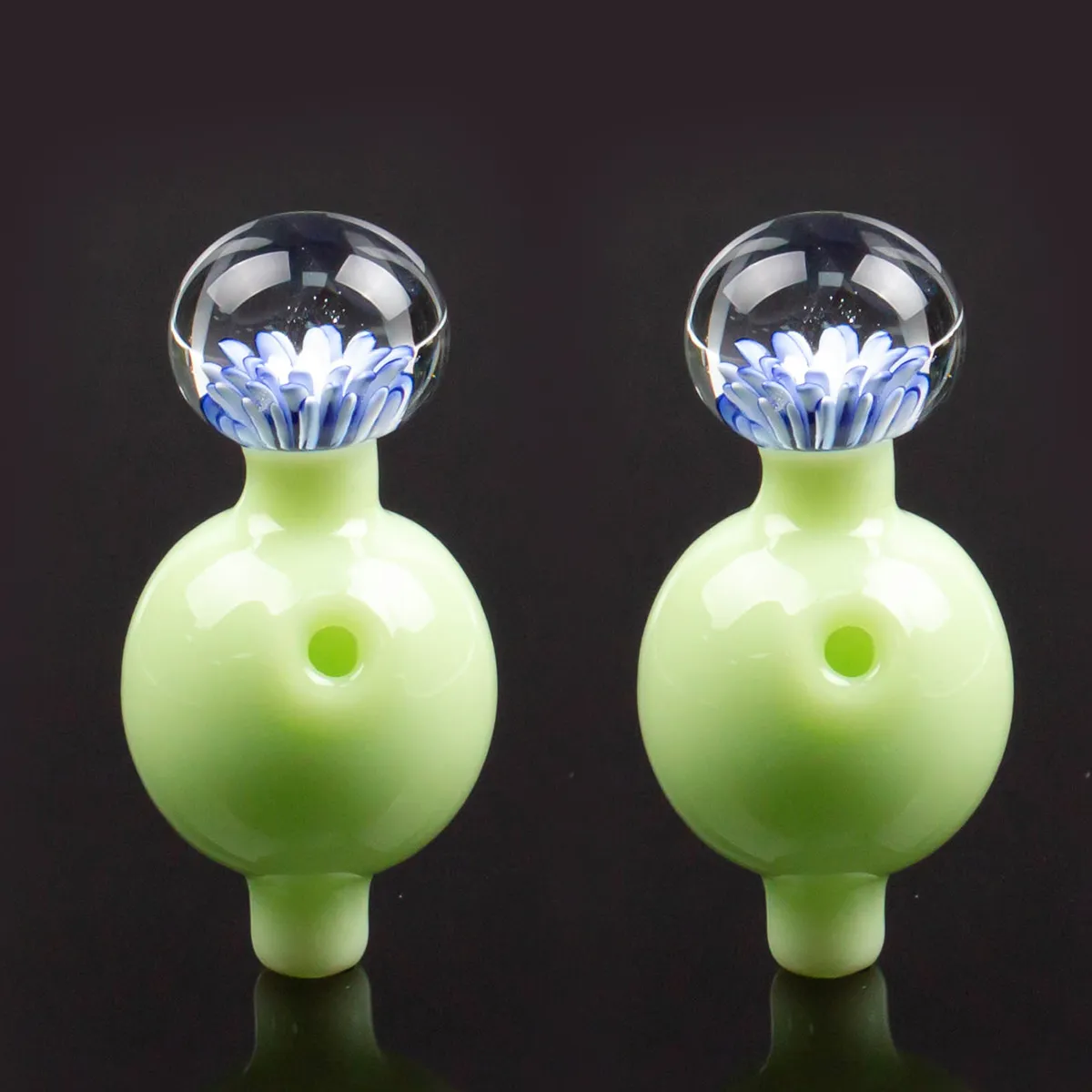 Glass Bubble Carb Cap Built-in Flower Caps For Flat Top Hookahs Quartz Banger Nails Water Bongs Dab Rigs