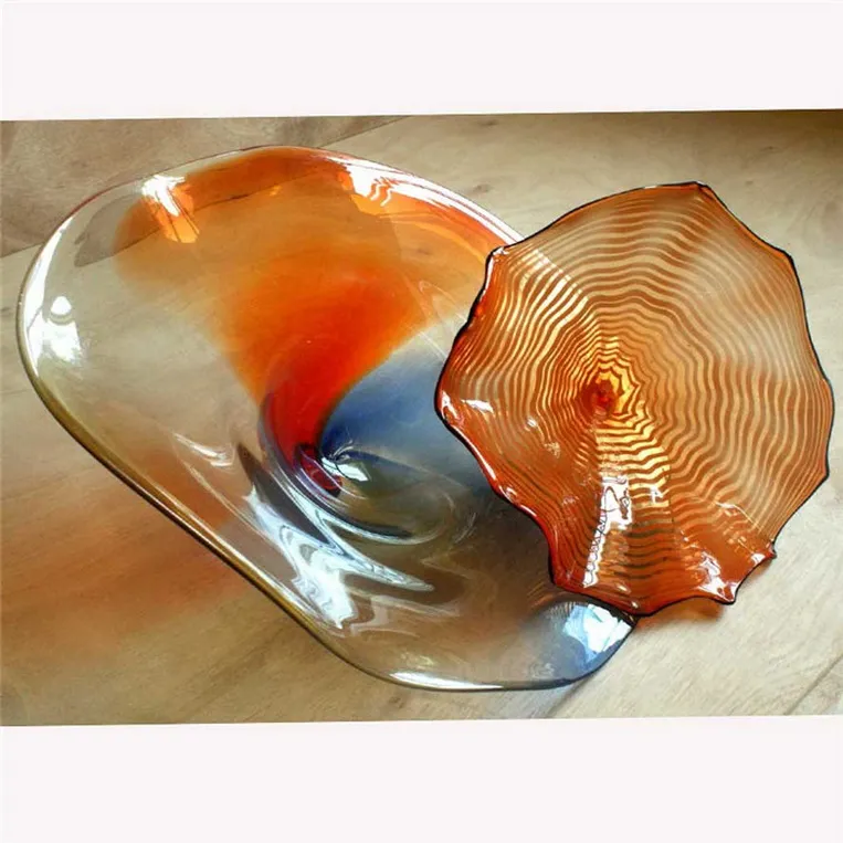 Необычные настенные пластины Лампы Дейл Чихулы Стиль Multicolor Murano Glass Howing Plate Art