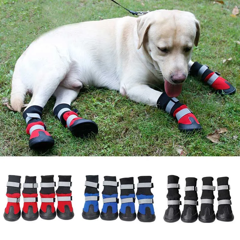 Botas de cão de inverno impermeáveis ​​sapatos refletivos de bota de neve para cães pequenos e grandes