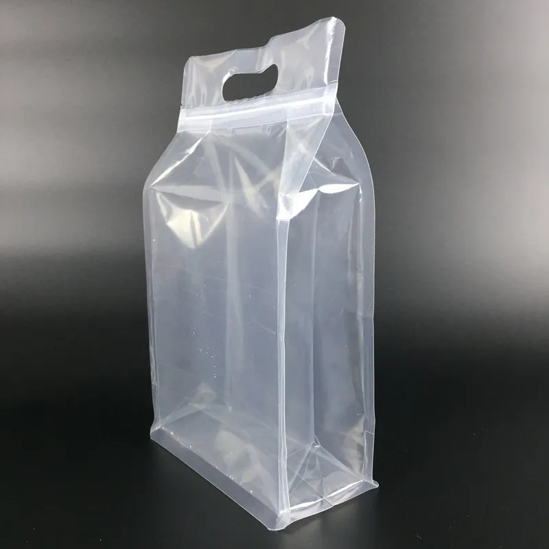 29 * 18 + 8cm 50pcs mycket transparent dragkedja tätning stående förpackning väska med handtagshållare plast zip lås packning påsar påsar