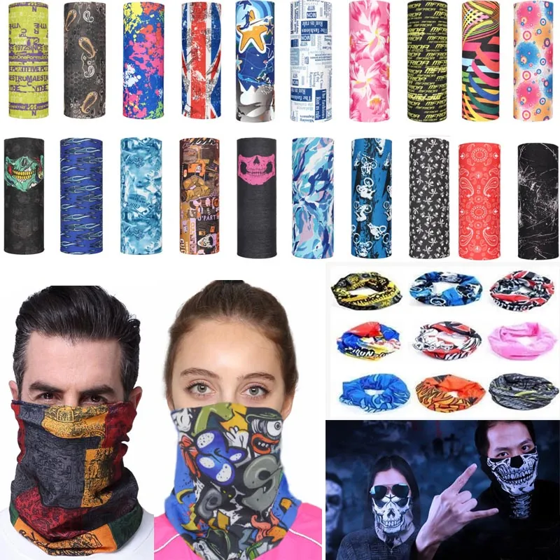 Magiczny szalik rowerowy maska ​​na zewnątrz na zewnątrz sportu snowboard snowboard wiatr Cap Cycling Balaclavas Turban Motocykl Maski Maski Party Maski XD22056