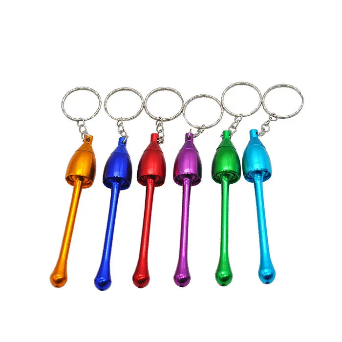 Wholesale colorful cheap Aluminum mini Keychain mushroom Tobacco pipe protable metal smoking hand pipes free shopping