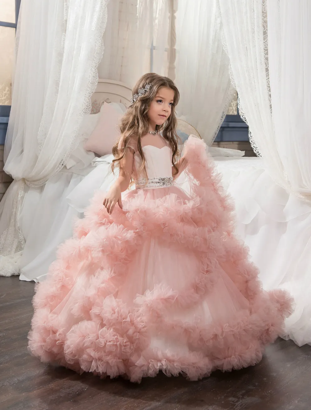 Abiti Da Bambina A Fiore Nuvola Matrimonio Abiti Da Spettacolo