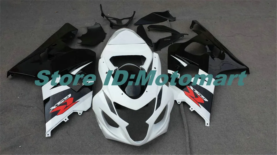 kit moto carenagem de Suzuki GSX-R600 750 K4 04 05 GSXR 600 GSXR 750 2004 2005 carenagens preto branco conjunto SF77