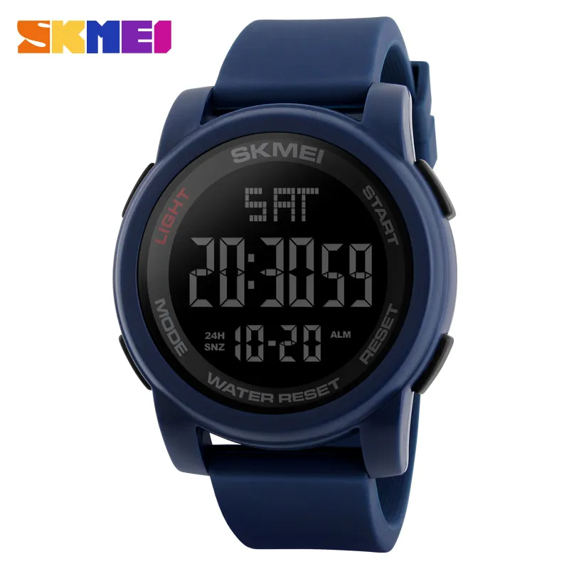 Skmei Business Simple Watch Men Pu Strap Multifunction LED Display Watches 5bar Waterproof Digital Watch Reloj HOMBRE SHIPPIN299D