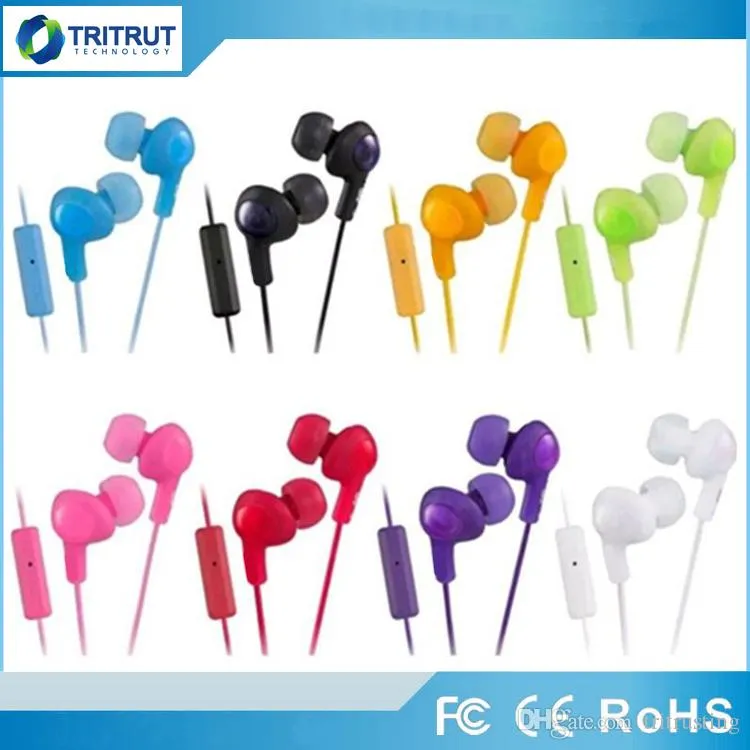 GUMY HA FR6 Gummy Słuchawki Słuchawki Earbuds 3.5mm Mini Słuchawki HA-FR6 Plus z mikrofonem i pilotem dla Smart Android Telefon z opakowaniem