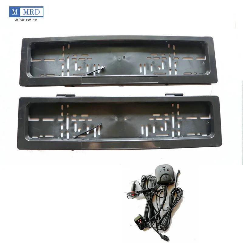 Dual Metal EU Remote Control Stealth Hide License Plate Frame Holder Gardin Car Show Helt ny via DHL / FedEx / UPS