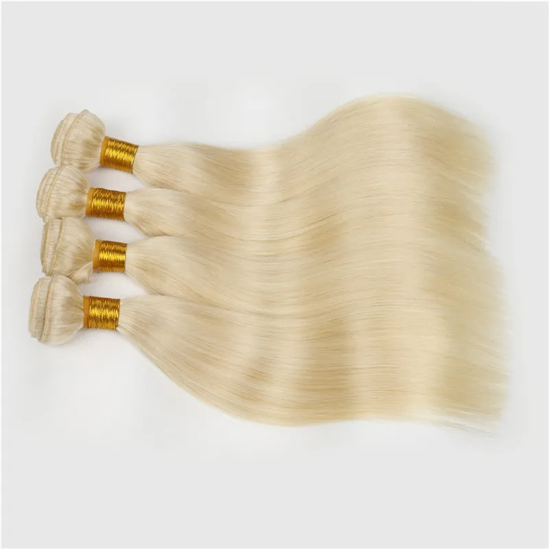 Класс 7А необработанные 613 платиновая блондинка шелковистая прямая бразильская девственные волосы 4 шт. много Пучков 10-32 дюймов быстрая доставка DHL