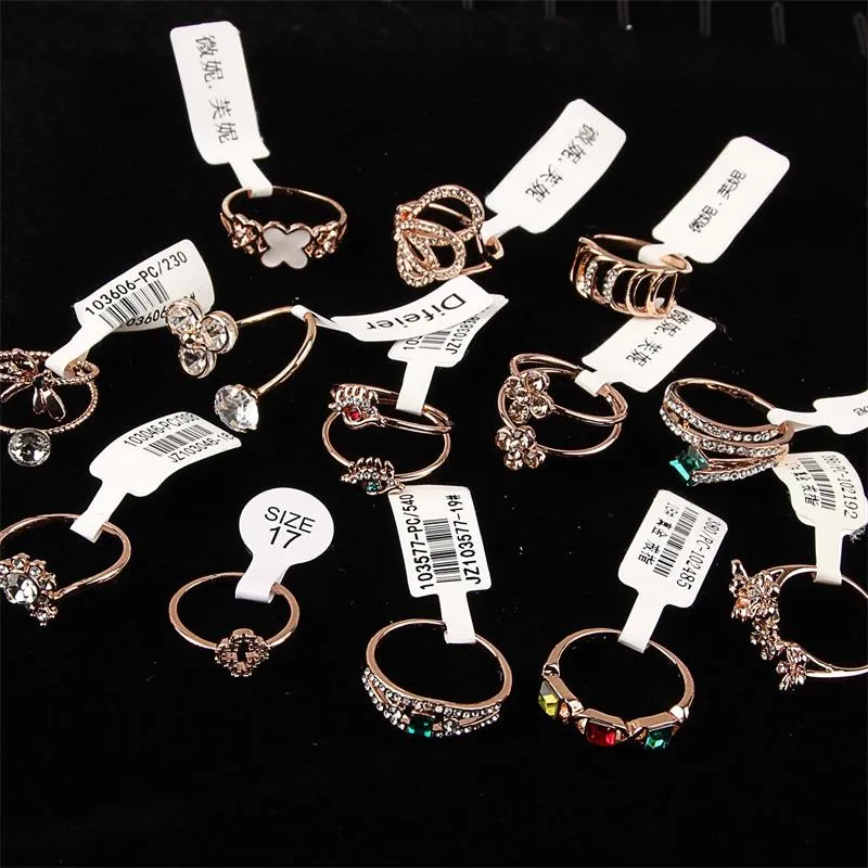 Luxury micro-set fine ring Korean version hot rhinestone cute double layer flower peal mirror surface ring wholesale jewelry DHL