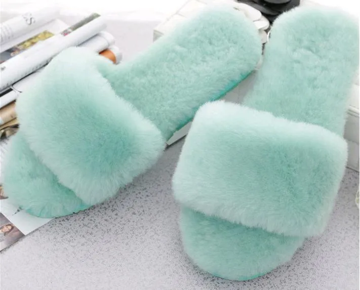 Designer-M Futro Kapcie Prawdziwej Skóry Mężczyźni Zimowe Outdoor Ciepłe Domowe buty śniegu Rozmiar 35-44