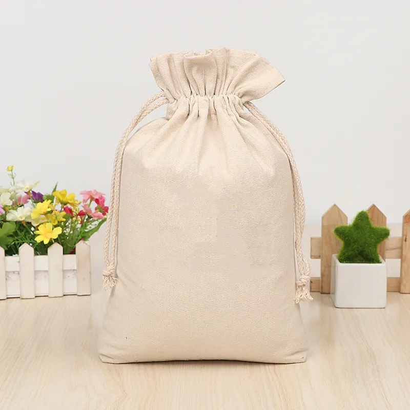 Bundel pocket aangepaste tas canvas tas aangepaste gift trekkoord rijstzak aangepast print logo