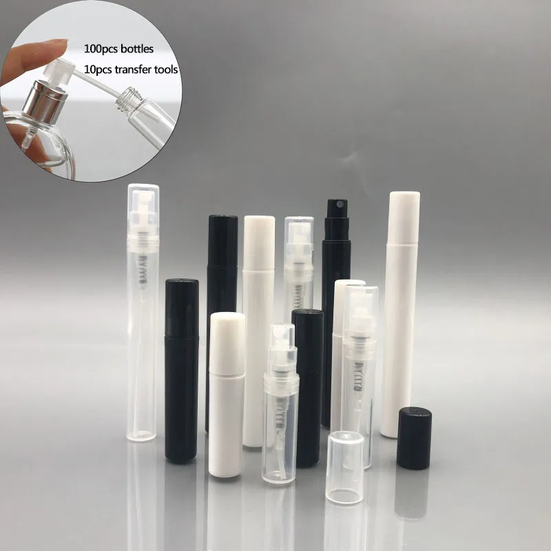 2ml 3ml 4ml 5ml 재충전 가능한 미세 안개 미니 스프레이 병 Atomizer 펌프 향수, 로션, 여행 빈 플라스틱 병 / 전송 도구