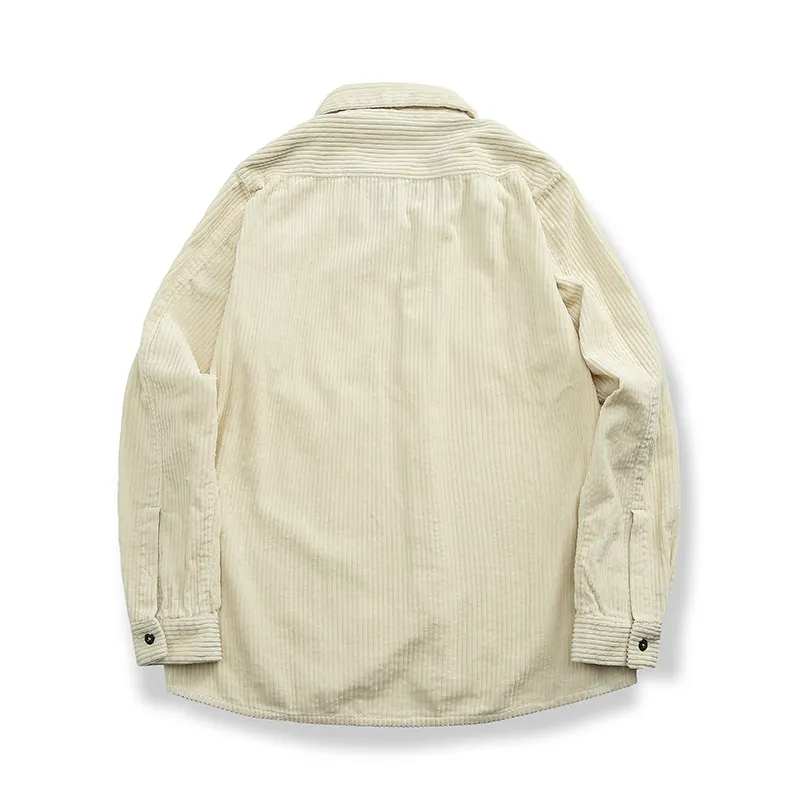 남자 셔츠 기능성 남성 봄과 가을 패션 브랜드 캐주얼 코트 코듀로이 긴 소매 셔츠 대형 유럽계 미국인 s273g